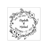 モダンフローラの保存結婚日 ラバースタンプ (インプリント)