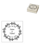 モダンフローラの保存結婚日 ラバースタンプ (押印)