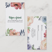 モダンフローラの水エレガント色が友達を参照 紹介カード (正面/裏面)