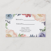 モダンフローラの水エレガント色が友達を参照 紹介カード (裏面)