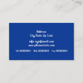 モダンフローラの渦巻き旋回と鳥の青 名刺 (裏面)