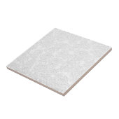 モダンフローラの白コンテンポラリーいパターン タイル (側面)