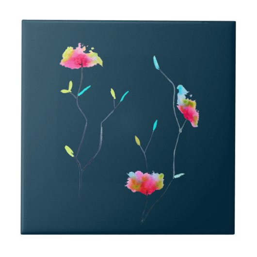 モダンフローラの花の秋のアート タイル (正面)