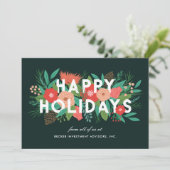 モダンフローラはっきりしたハッピーホリデ企業のー シーズンカード (スタンド正面)