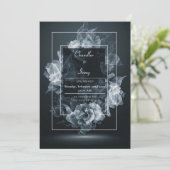 モダンフローラアエレガントクセント結婚煙 招待状 (スタンド正面)