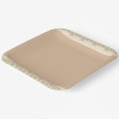 モダンフローラアクセント付き正方形 ペーパープレート (傾斜あり)