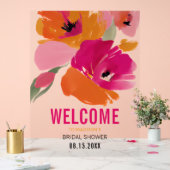 モダンフローラアクリルブライダルシャワーウェルカムサイン アクリルサイン (ウェディング)