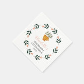 モダンフローラアフタヌーンティー誕生日 スタンダードカクテルナプキン (角)