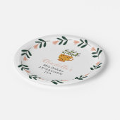 モダンフローラアフタヌーンティー誕生日 ペーパープレート (アングル)