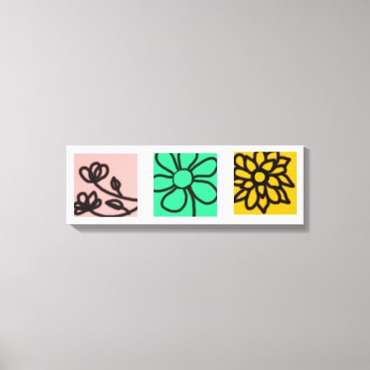 モダンフローラアートセット キャンバスプリント (正面)