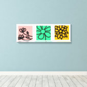 モダンフローラアートセット キャンバスプリント (インサイチュ (ウッドフロア))