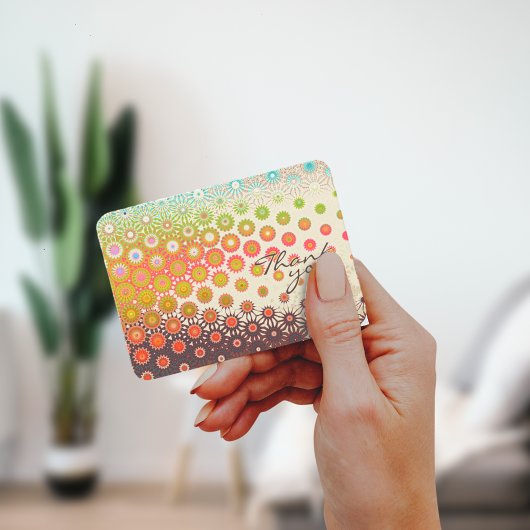 モダンフローラアートデザインお礼ノートカード ノートカード