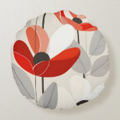 モダンフローラアートプリント ラウンドクッション (裏面)