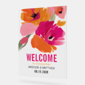 モダンフローラア結婚クリル歓迎サイン アクリルサイン (傾斜)