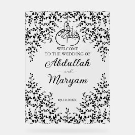 モダンフローライスラム結婚教徒の歓迎 アクリルサイン