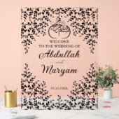 モダンフローライスラム結婚教徒の歓迎 アクリルサイン (ウェディング)