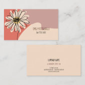 モダンフローライラストレーションシェイプズピンクコーラルガーリー 名刺 (正面/裏面)