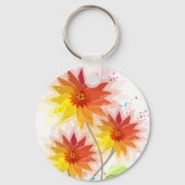モダンフローライラストレーション キーホルダー (正面)