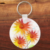 モダンフローライラストレーション キーホルダー (正面)