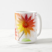 モダンフローライラストレーション コーヒーマグカップ (正面右)