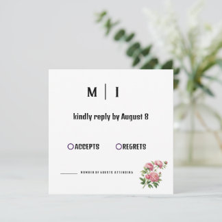 モダンフローラウェディングRSVPカード