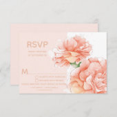モダンフローラウェディングRSVP食事選択 出欠カード (正面/裏面)