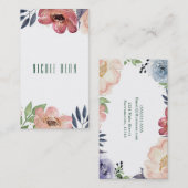 モダンフローラウォーターエレガントカラーシックな花 名刺 (正面/裏面)