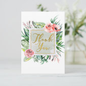 モダンフローラウォーターエレガントカラーシック サンキューカード (スタンド正面)