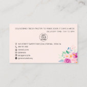 モダンフローラウォーターカラーペストリー転がベーカリーのピン 名刺 (裏面)