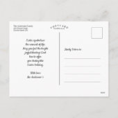 モダンフローラウォーター色ハッピーイースターバニー シーズンポストカード (裏面)