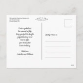 モダンフローラウォーター色ハッピーイースターバニー シーズンポストカード (裏面)