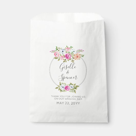 モダンフローラウォーター色バラネイビストライプー結婚ズ フェイバーバッグ (正面)