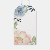 モダンフローラウォーター色ブライダルシャワーシックな好意 ギフトタグ (裏面)