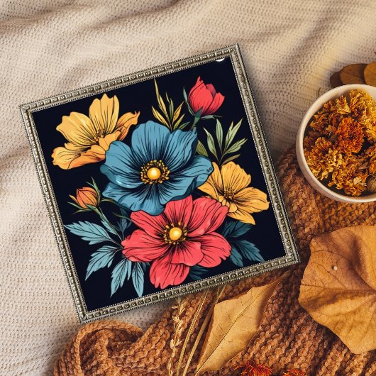 モダンフローラウォールはっきりしたアート フォトプリント           