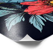 モダンフローラウォールはっきりしたアート フォトプリント            (角)