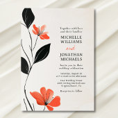 モダンフローラエレガはっきりしたンス結婚開花 招待状