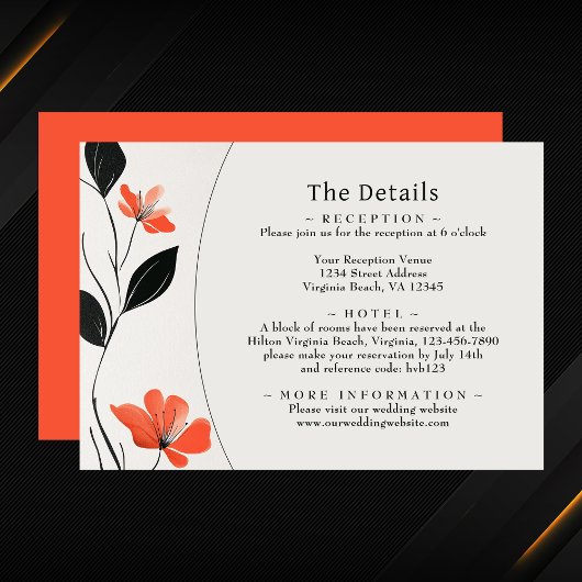 モダンフローラエレガンスはっきりした開花結婚ズ詳細 エンクロージャーカード