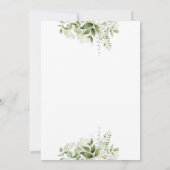 モダンフローラエレガントグリーンリー1歳 招待状 (裏面)