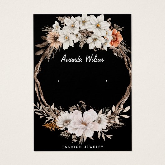 モダンフローラエレガントジュエリー表示カード (正面)