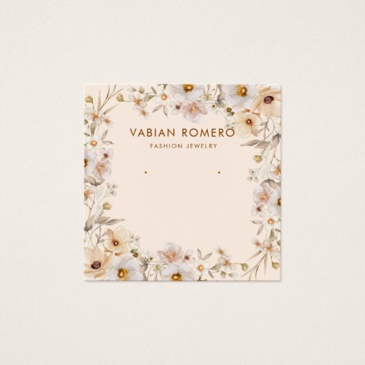 モダンフローラエレガントジュエリー表示カード (正面)