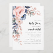 モダンフローラエレガントブライダルシャワー 招待状 (正面/裏面)