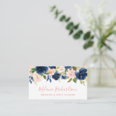 モダンフローラエレガントブルーピンク赤面 名刺 (スタンド正面)