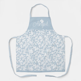 モダンフローラエレガントホワイトデイジーカスタムエプロン エプロン