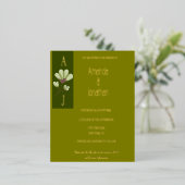 モダンフローラエレガントボヘミアンオリーブと金ゴールド 箔招待状ポストカード (立ち正面)