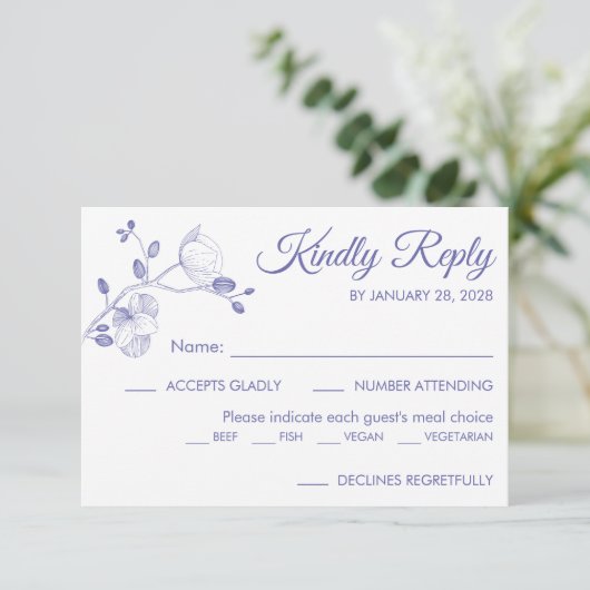 モダンフローラエレガントランの食事の選択 出欠カード (スタンド正面)