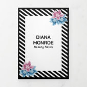 モダンフローラエレガント美しいサロン 三つ折りカード (カバー)