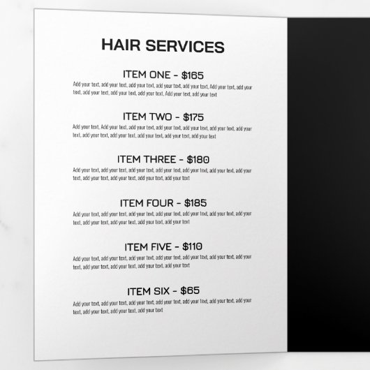 モダンフローラエレガント美しいサロン 三つ折りカード (内部最初)