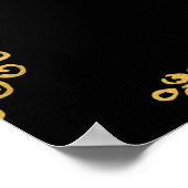 モダンフローラエレガント金ゴールドブラック退職パーティー ポスター (角)