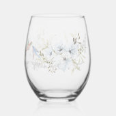 モダンフローラオーバーレイ結婚花 ステムなしワイングラス (左)