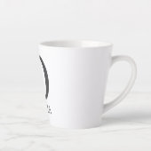 モダンフローラカスタマイズモノグラムの可能な文字O カフェラテマグ (右)